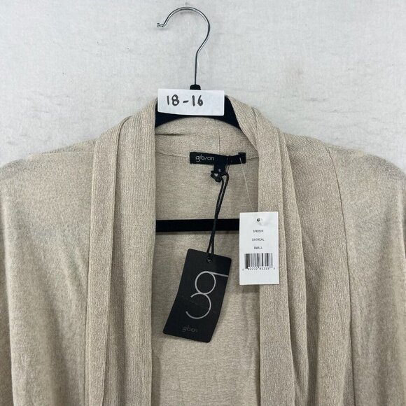 Gibson Sweater Womens Sz S Oatmeal Cream Knitted Open Tunic Long Sleeve Cardigan - Picture 12 of 12